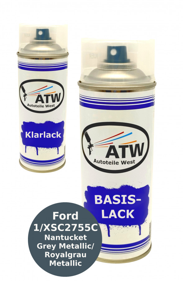 Autolack für Ford 1/XSC2755C Nantucket Grey Metallic/Royalgrau Metallic +400ml Klarlack Set